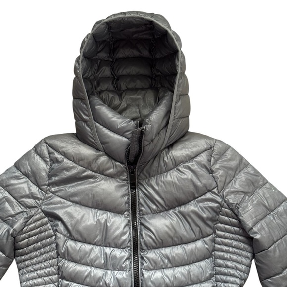 Calvin Klein Packable Puffer Grey/Silver Size Small - Picture 4 of 8